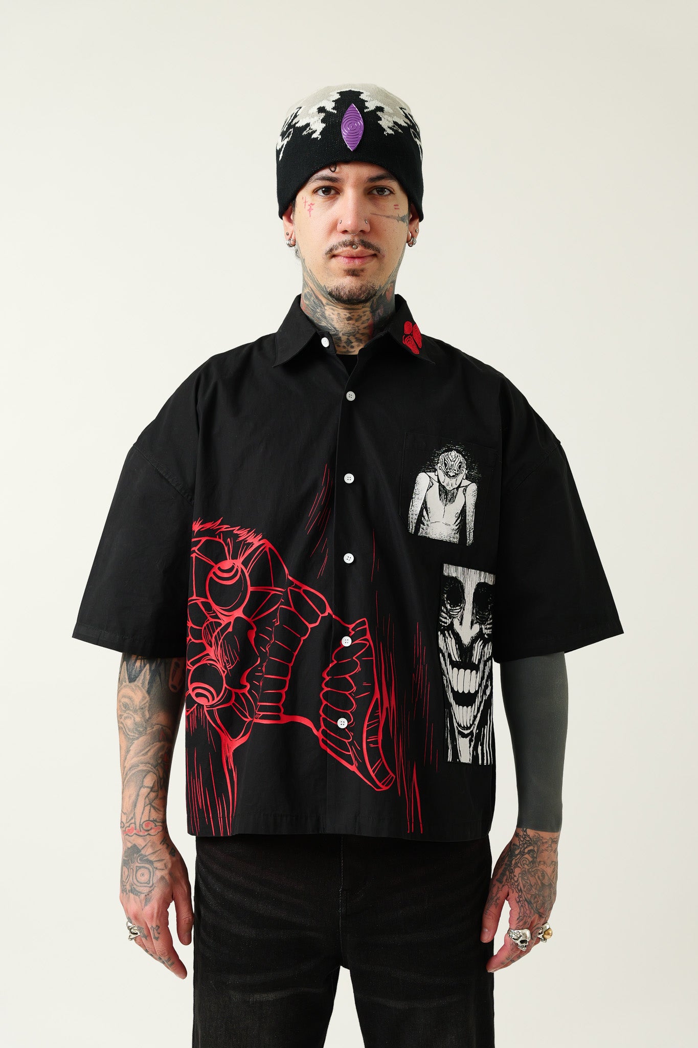 YOKAI VS ALIENS BUTTON UP